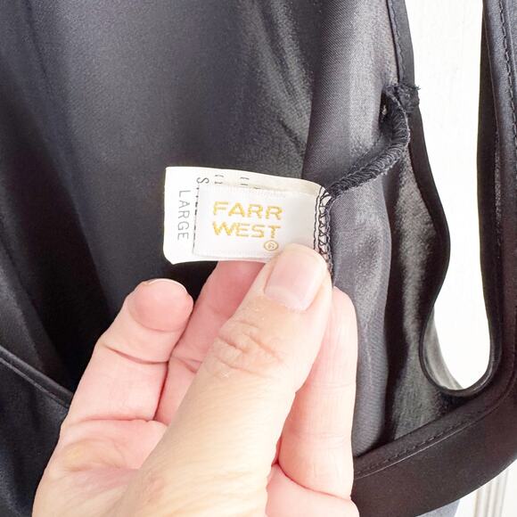 Farr West Vintage Satin Sleek Reversible Camisole Tank Top Black Style 123 Large - Picture 4 of 8